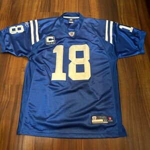Vintage Indianapolis Colts Peyton Manning #18 Reebok NFL Captain Jersey Size 52